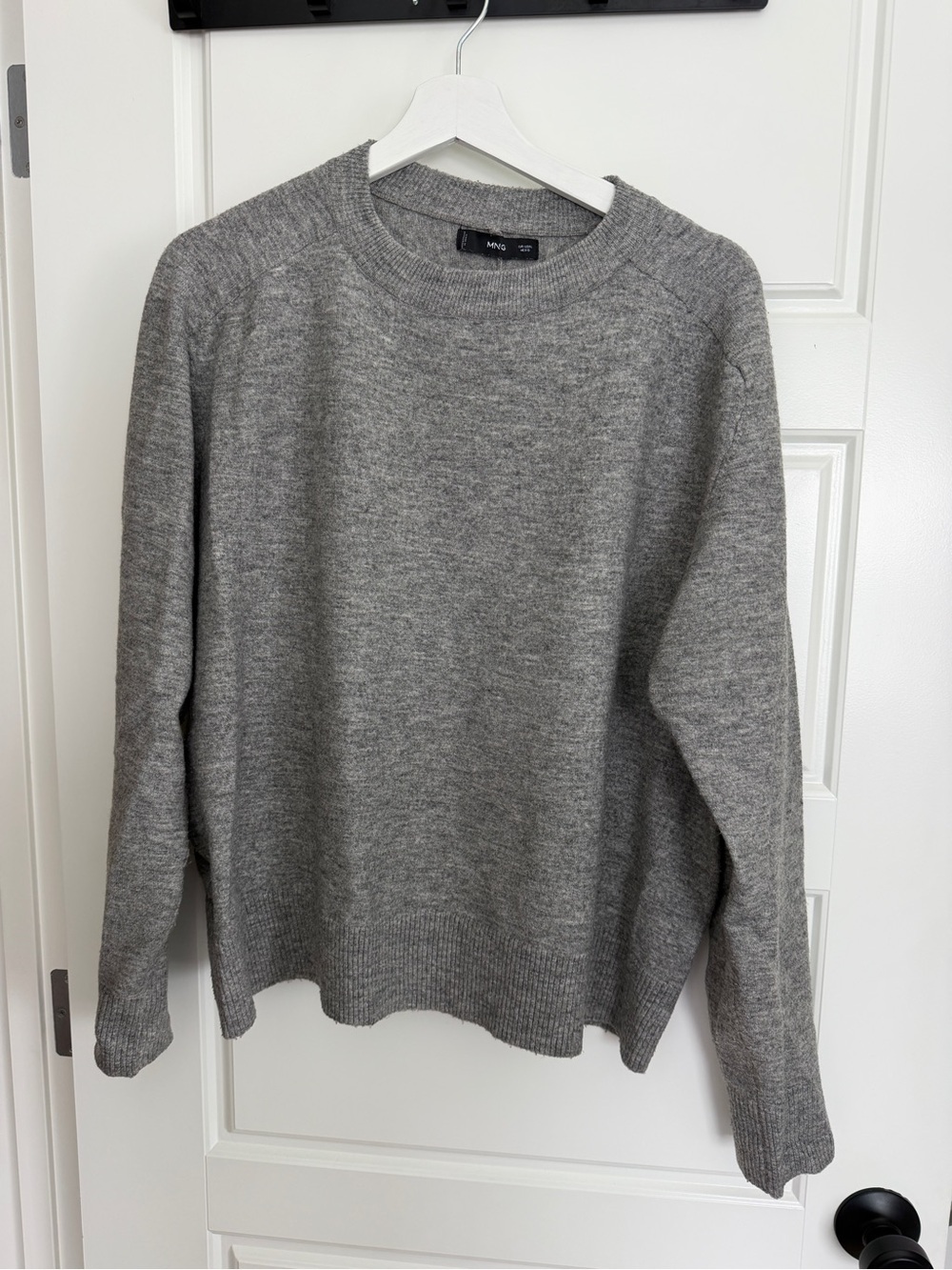 Mango Light Grey Crewneck Knit Sweater